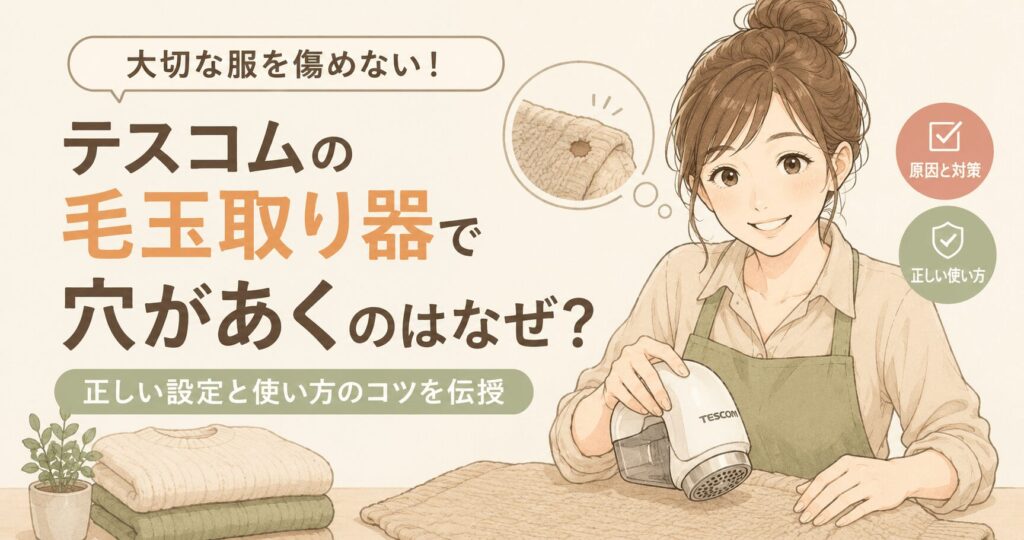 テスコムの毛玉取り器で穴があくのはなぜ？大切な服を傷めない正しい設定を伝授