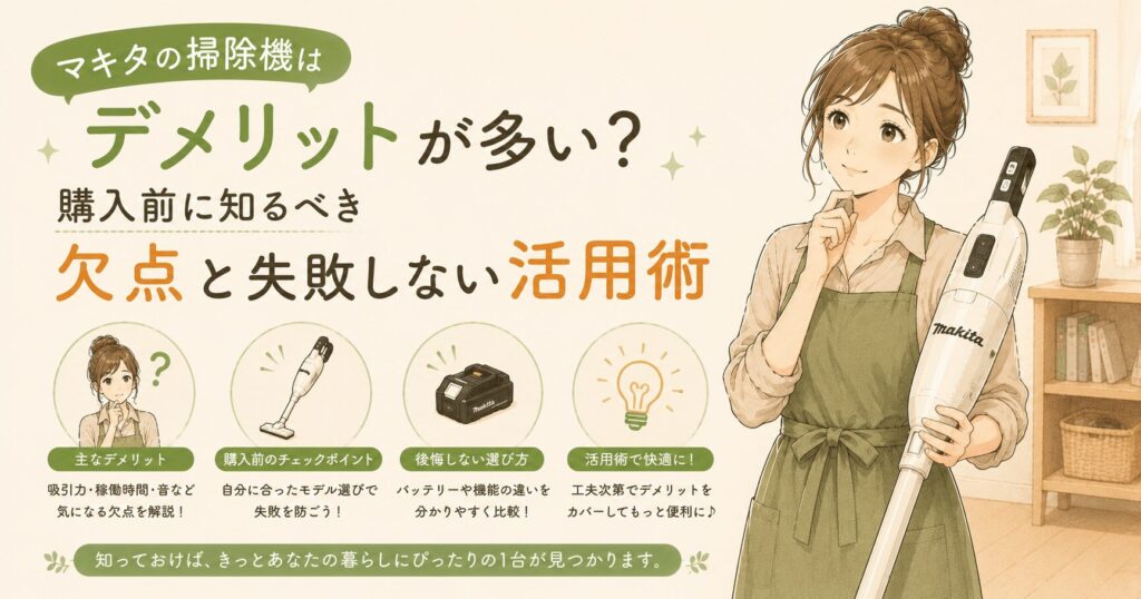 マキタの掃除機はデメリットが多い？購入前に知るべき欠点と失敗しない活用術